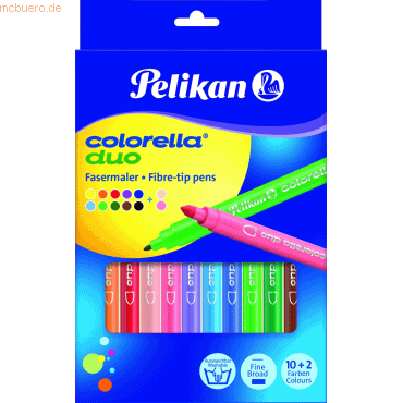 Pelikan Doppelfasermaler Colorella duo C407 1/2mm VE=12 Farben von Pelikan