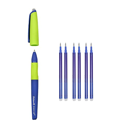 Pelikan Erase 2.0 Ergonomisch löschbarer Roller mit blauer Tinte, für Rechts- und Linkshänder, nachfüllbar, 6 Nachfüllminen von Pelikan