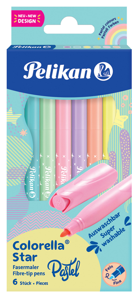 Pelikan Fasermaler colorella star pastell, 6er Kartonetui Pelikan Fasermaler colorella star pastell, 6er Kartonetui von Pelikan