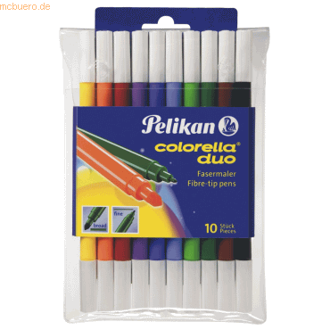 5 x Pelikan Faserschreiber Colorella duo C407/10 10 Farben dick/dünn von Pelikan