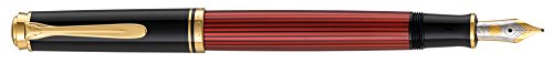 Pelikan Fine-Writing Pelikan 925131 Kolbenfüllhalter Souverän M400 Schwarz/Rot, Feder EF von Pelikan