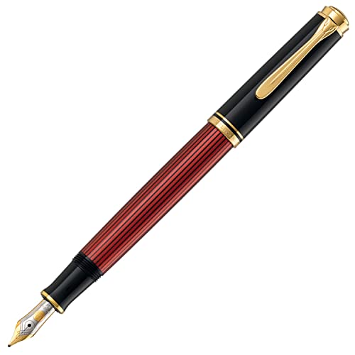 Pelikan Fine-Writing Pelikan 928903 Kolbenfüllhalter Souverän M600 Schwarz/Rot, Feder EF von Pelikan