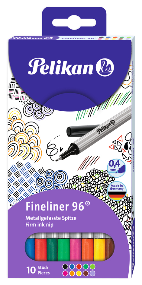 Pelikan Fineliner 96, 10er Etui, Strichstärke: 0,4 mm von Pelikan