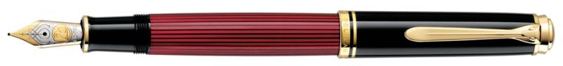 Pelikan Füllhalter , Souverän 800, , schwarz/rot, F von Pelikan