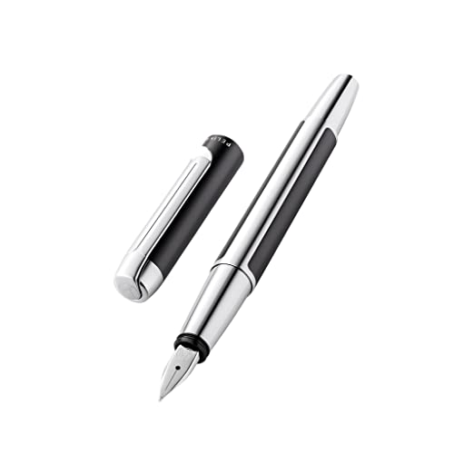 Pelikan Füllhalter Pura P40, Anthrazit, Feder B (breit), hochwertiger Patronenfüller im Geschenk-Etui, 822626 von Pelikan