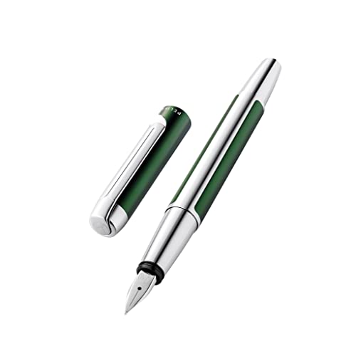 Pelikan Füllhalter Pura P40, Waldgrün, Feder B (breit), hochwertiger Patronenfüller im Geschenk-Etui, 822862 von Pelikan