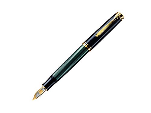 Pelikan Souverän M400 Füllfederhalter, Schwarz-Grün, 14K Bicolor-Goldfeder, Medium Federbreite, Made in Germany von Pelikan