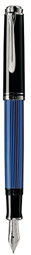 Pelikan Füllhalter Souverän 405, Schwarz-Blau, Feder EF (extra-fein), hochwertiger Kolbenfüller im Geschenk-Etui, 932806 von Pelikan