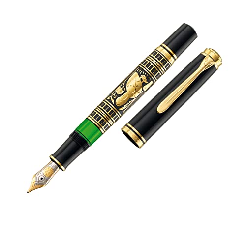 Pelikan Füllhalter Toledo 900, Schwarz, Feder EF (extra-fein), hochwertiger Kolbenfüller im Geschenk-Etui, 924589 von Pelikan