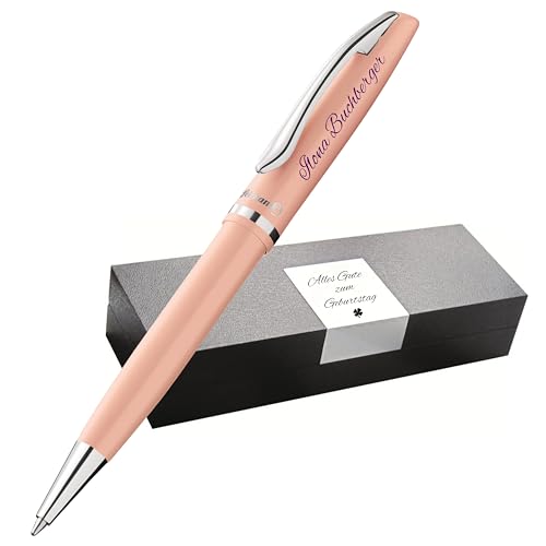 Pelikan Jazz Kugelschreiber farbig personalisiert Geschenk einzigartige Stifte mit Namen - personalisierte Geschenke zu Weihnachten - Kugelschreiber (UV-Druck, Pastell-Apricot) von Pelikan