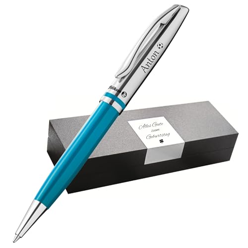 Pelikan Jazz Kugelschreiber mit Gravur Geschenk - Kugelschreiber - einzigartige Stifte mit Namen - personalisierte Geschenke zu Weihnachten - Kugelschreiber personalisiert (Petrol) von Pelikan