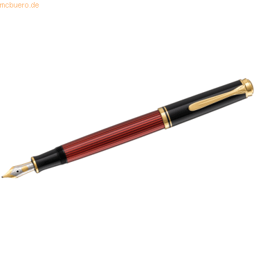 Pelikan Kolbenfüllhalter Souverän M400 Feder M schwarz/rot von Pelikan