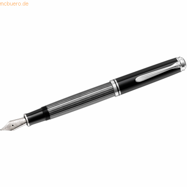 Pelikan Kolbenfüllhalter Souverän M805 M anthrazit/schwarz/silber Stre von Pelikan