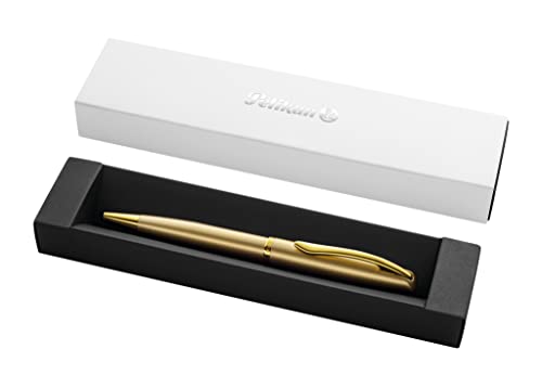 Pelikan Kugelschreiber Jazz Noble, Gold, für Rechtshänder und Linkshänder, eleganter Metall-Kugelschreiber im Geschenketui, 821766 von Pelikan