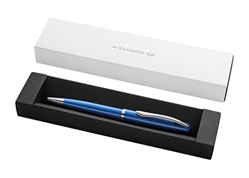Pelikan Kugelschreiber Jazz Noble, Saphire (Blau), für Rechtshänder und Linkshänder, eleganter Metall-Kugelschreiber, in Faltschachtel, 821667 von Pelikan
