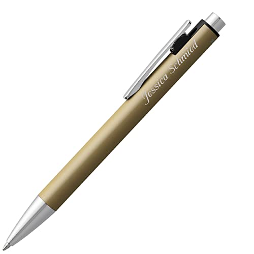 Pelikan Kugelschreiber SNAP Metallic Gold mit Laser-Gravur Aluminium mit Druck-Clip-Mechanik von Pelikan