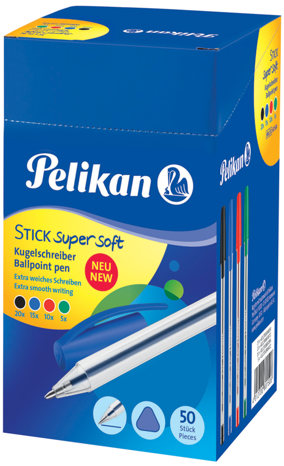 Pelikan Kugelschreiber STICK super soft, farbig sortiert von Pelikan