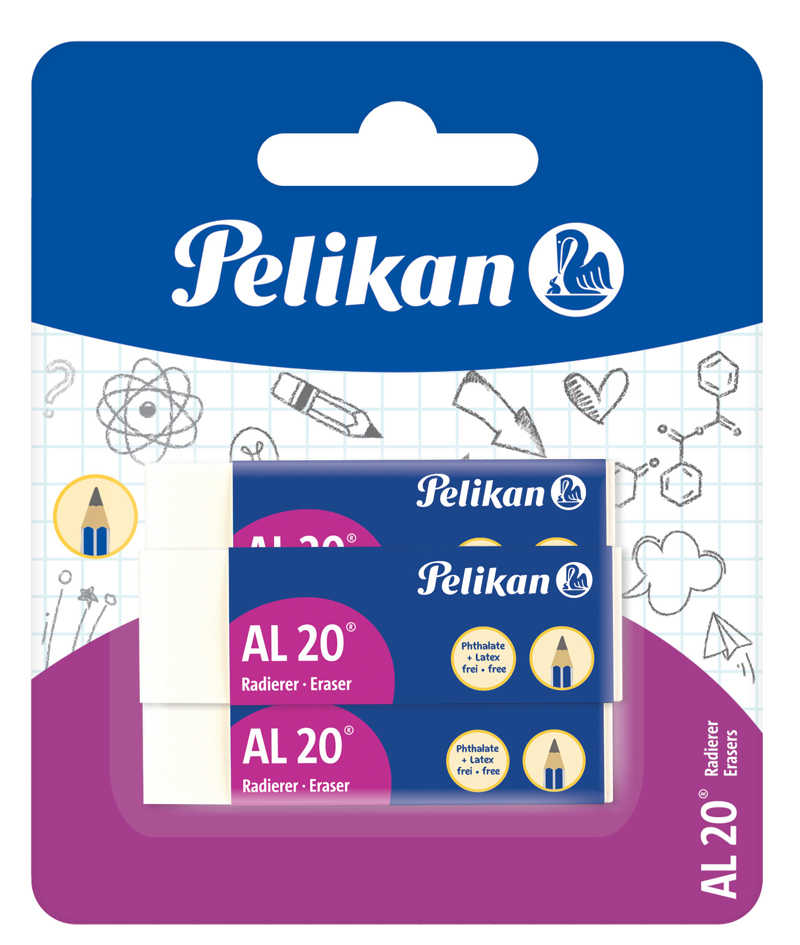 Pelikan Kunststoff-Radierer AL 20, Blisterkarte von Pelikan