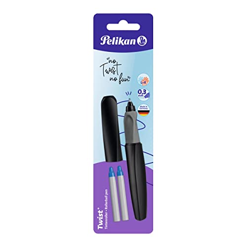 Pelikan R457 947093 Tintenroller Twist, universell für Rechts- und Linkshänder, schwarz, 1 Stück (1er Pack) von Pelikan