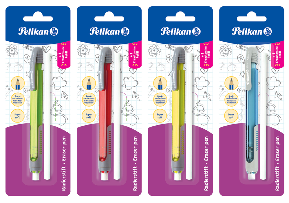Pelikan Radierstift inkl. Ersatzradierer, farbig sortiert Pelikan Radierstift inkl. Ersatzradierer, farbig sortiert von Pelikan