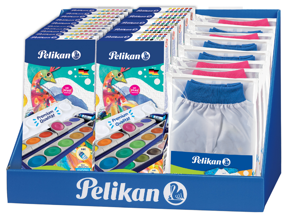 Pelikan Schulmodul: Deckfarbkasten K12 / K24 / Malschürzen von Pelikan