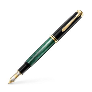 Pelikan Souverän M1000 Kolbenfüller schwarz/grün/gold B (breit) von Pelikan