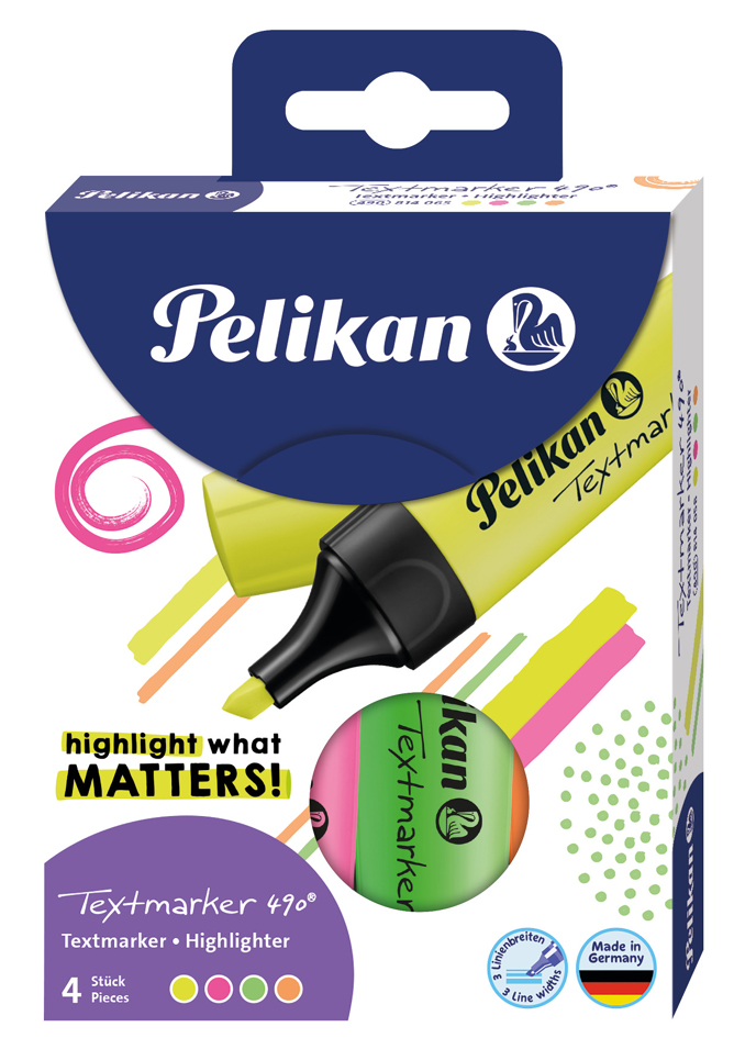 Pelikan Textmarker 490, 6er Etui, farbig sortiert Pelikan Textmarker 490, 6er Etui, farbig sortiert von Pelikan