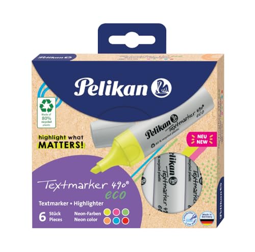 Pelikan Textmarker 490 eco, farbig sortiert, 6 Stück im Etui Pelikan Textmarker 490 eco, farbig sortiert, 6 Stück im Etui von Pelikan