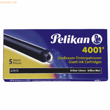 Pelikan Tintenpatrone 4001 GTP brilliant-schwarz VE=5 Stück von Pelikan