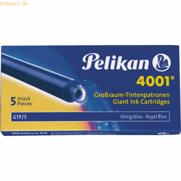 Pelikan Tintenpatrone 4001 GTP königsblau VE=5 Stück von Pelikan