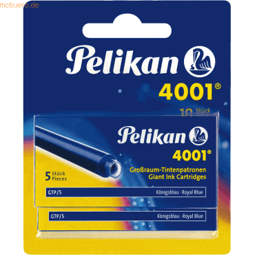 Pelikan Tintenpatrone 4001 Großraum GTP/5 königsblau Blister Inhalt 2 von Pelikan