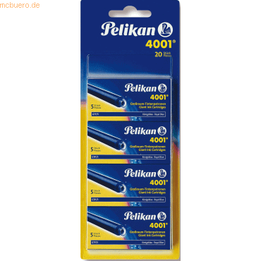 Pelikan Tintenpatrone 4001 Großraum GTP/5 königsblau Blister Inhalt 4 von Pelikan