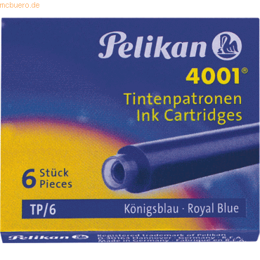 Pelikan Tintenpatrone 4001 königsblau VE=6 Stück von Pelikan