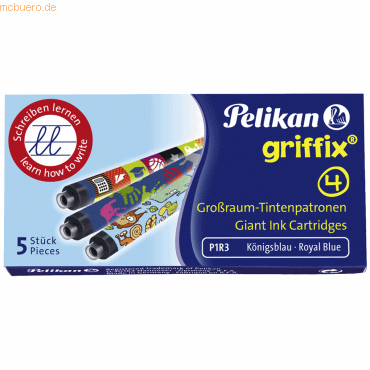 Pelikan Tintenpatrone Großraum Griffix P1R3/5 königsblau Pelikan Tintenpatrone Großraum Griffix P1R3/5 königsblau von Pelikan