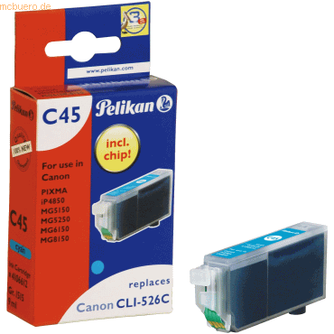 Pelikan Tintenpatrone kompatibel mit Canon CLI-526 Gr. 1515 cyan 9ml Pelikan Tintenpatrone kompatibel mit Canon CLI-526 Gr. 1515 cyan 9ml von Pelikan