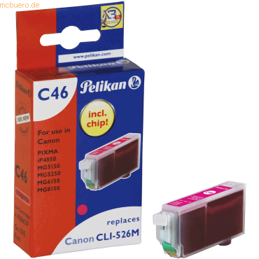 Pelikan Tintenpatrone kompatibel mit Canon CLI-526 Gr. 1515 magenta 9m Pelikan Tintenpatrone kompatibel mit Canon CLI-526 Gr. 1515 magenta 9m von Pelikan