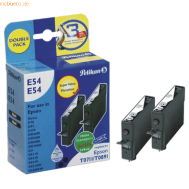 Pelikan Tintenpatrone kompatibel mit Epson T071140/T0891 schwarz VE=2 von Pelikan