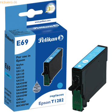 Pelikan Tintenpatrone kompatibel mit Epson T1282 cyan Typ E69 von Pelikan