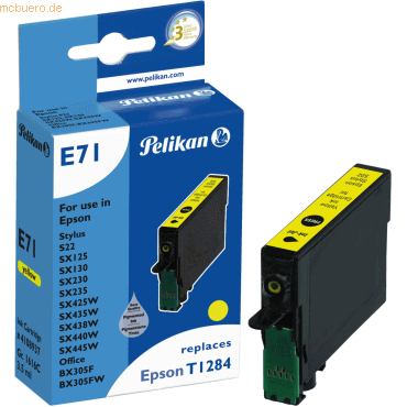 Pelikan Tintenpatrone kompatibel mit Epson T1284 yellow Typ E71 von Pelikan
