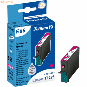 Pelikan Tintenpatrone kompatibel mit Epson T1293 magenta 9ml von Pelikan