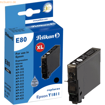 Pelikan Tintenpatrone kompatibel mit Epson T1811 schwarz High-Capacity von Pelikan