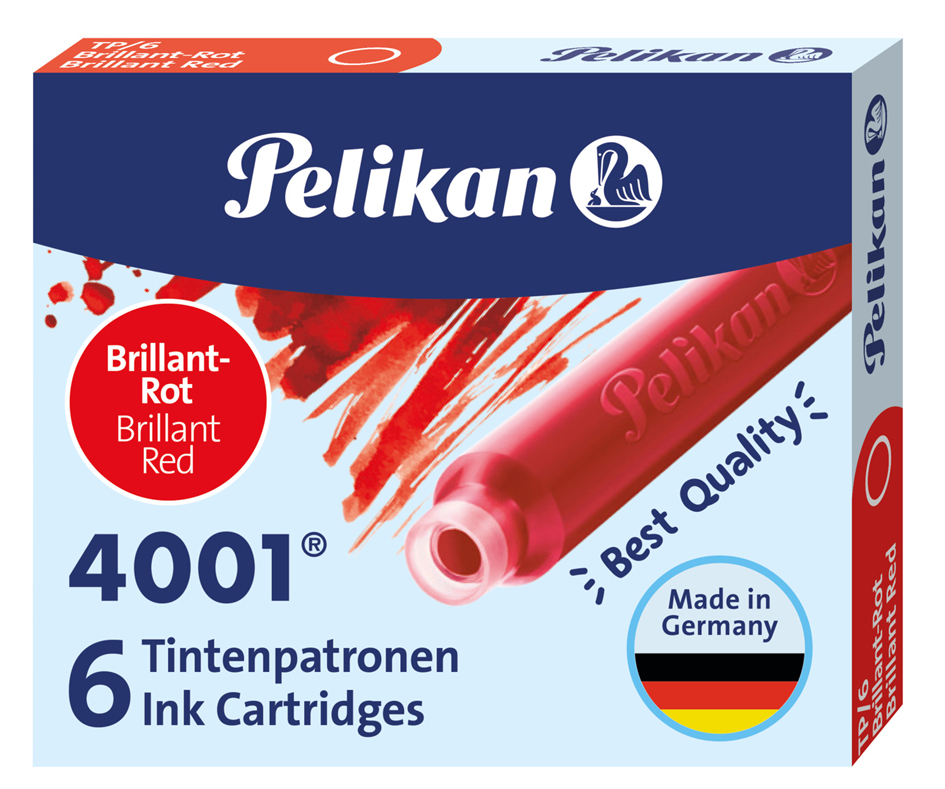 Pelikan Tintenpatronen 4001 TP/6, brillant-rot von Pelikan