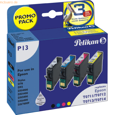 Pelikan Tintenpatronen für Epson T07154010 Multipack 4x19ml von Pelikan