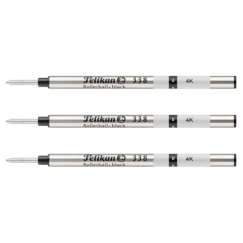 Pelikan Tintenroller-Ersatzminen 338, breite Spitze, Schwarz, 3 Stück von Pelikan