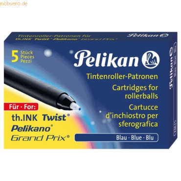 Pelikan Tintenroller-Patronen KM/5 blau Blister VE=2x5 Stück von Pelikan