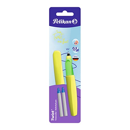 Pelikan Tintenroller Twist R457, Universell für Rechts und Linkshänder, Neon Gelb, 1 Stück (1er Pack) von Pelikan
