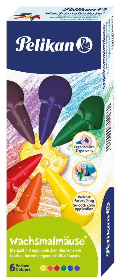 Pelikan Wachsmalmäuse, farbig sortiert, 6er Geschenk-Set von Pelikan