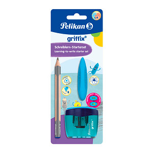 Pelikan griffix® Starter Bleistift-Set B silber mit Radierer, 1 Set von Pelikan