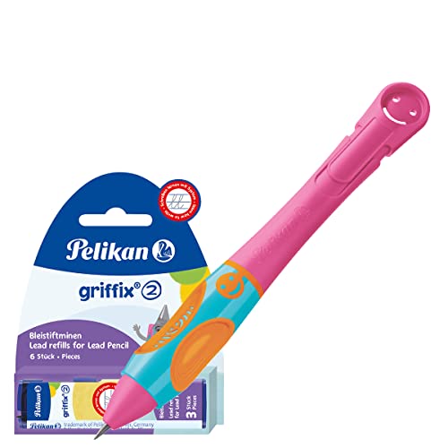 Pelikan griffix Bleistift für Rechtshänder, 1 Stück in Faltschachtel (LovelyPink, Bleistift + 6 Minen) von Pelikan