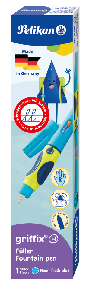 Pelikan griffix Füllhalter Neon Fresh Blue, für Linkshänder von Pelikan